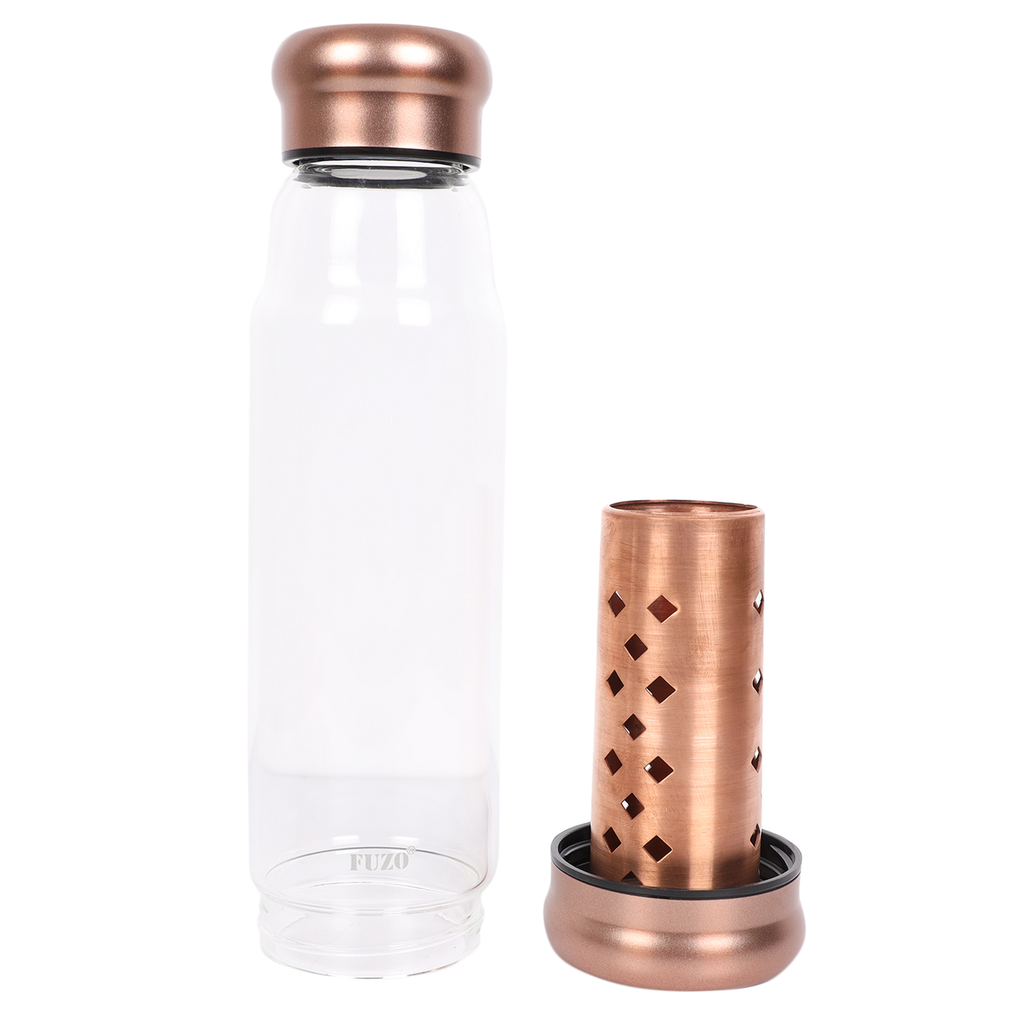 Copper Charge Glass Water Bottle