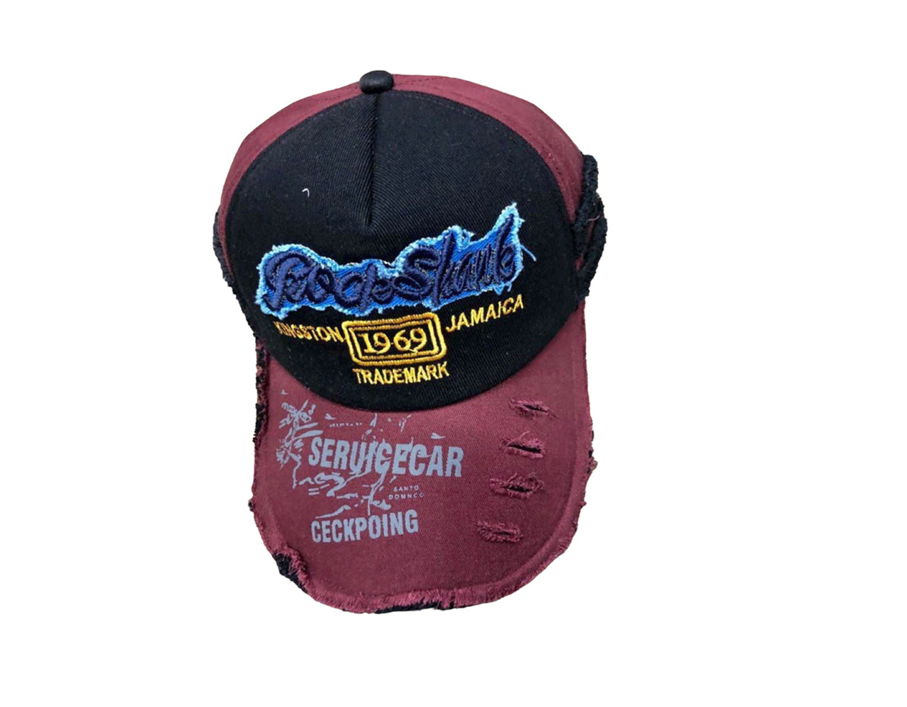Denim Fabric Baseball Sports Unisex Cap (Maroon)