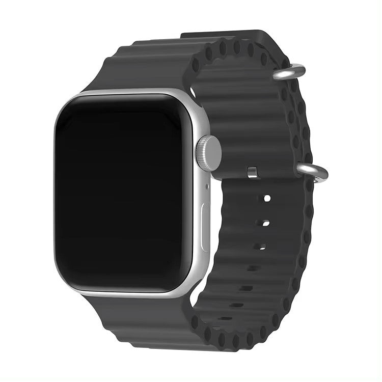 Pure Soft Silicone Wave Sports Watch Strap Compatible with Apple iWatch Smartwatches