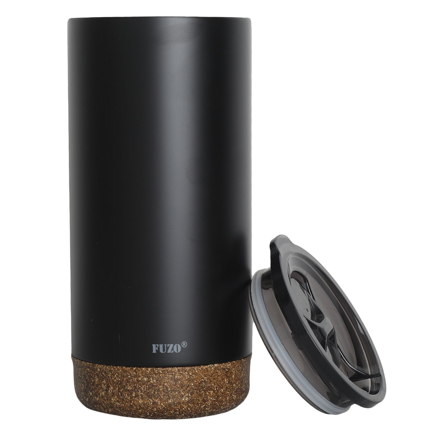 Double Wall Stainless Steel Mug with Cork Base (Black)