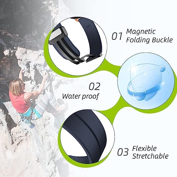 Premium Soft Silicone Watch Strap Compatible with Apple and Android Smartwatches