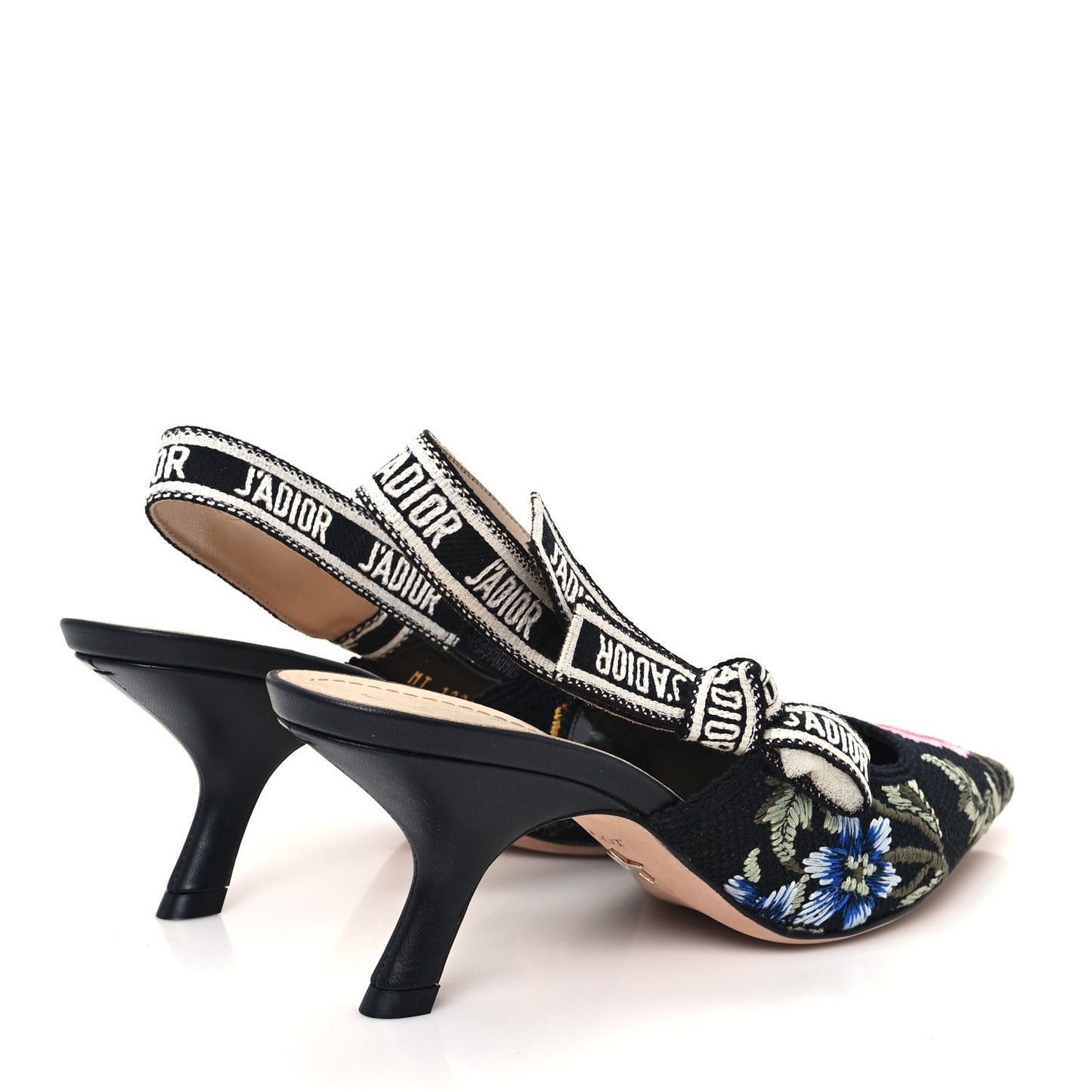 Premium Flowers Embroidered Slingback Pumps Heels