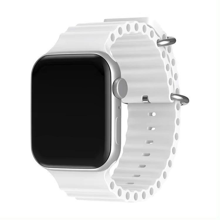 Pure Soft Silicone Wave Sports Watch Strap Compatible with Apple iWatch Smartwatches