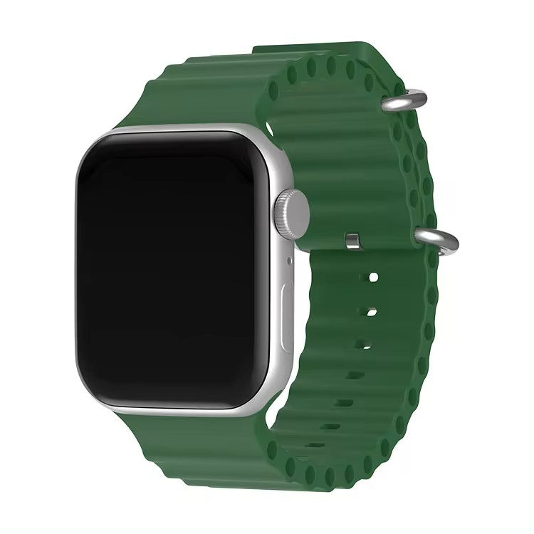 Pure Soft Silicone Wave Sports Watch Strap Compatible with Apple iWatch Smartwatches