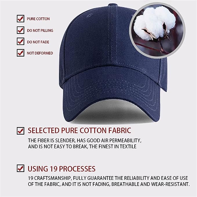 Regular Trendy Unisex Baseball Cap (Navy Blue)
