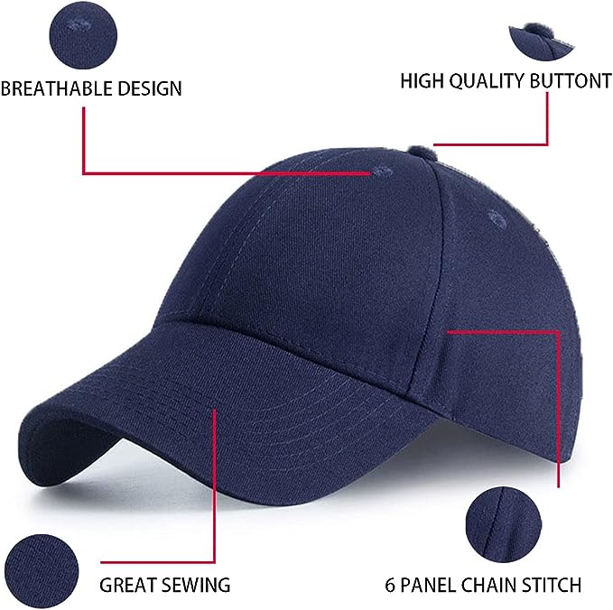 Regular Trendy Unisex Baseball Cap (Navy Blue)