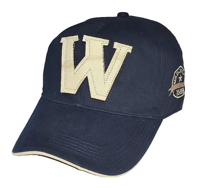W Embroidery Regular Unisex Cap (Navy Blue)
