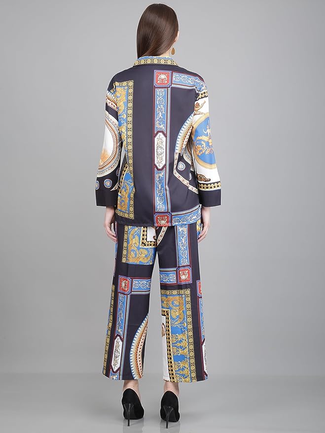 Women Printed Shirt & Pants Co-Ord Set
