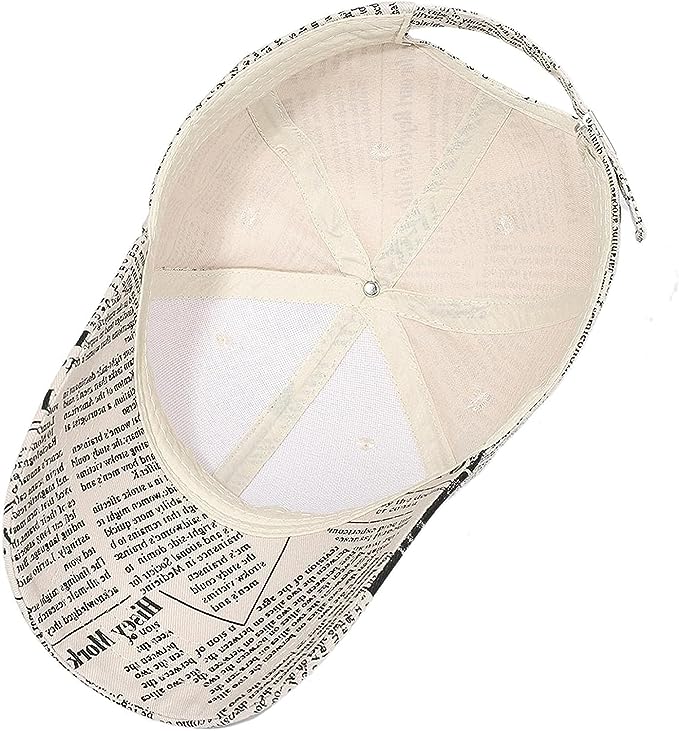 Vintage Collection Newspaper Pattern Unisex Cap (Beige)