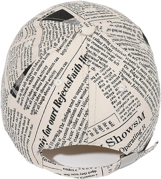 Vintage Collection Newspaper Pattern Unisex Cap (Beige)