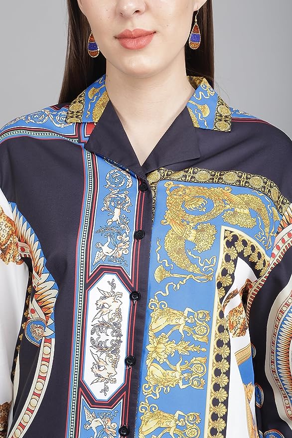 Women Printed Shirt & Pants Co-Ord Set