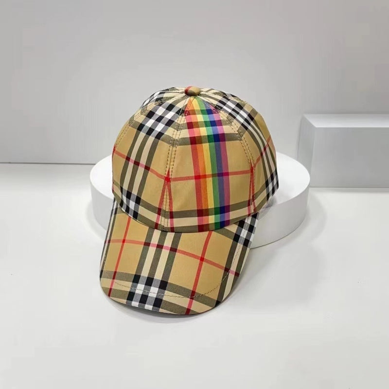 Luxury Checkered Style Regular Unisex Cap With Adjustable Buckle