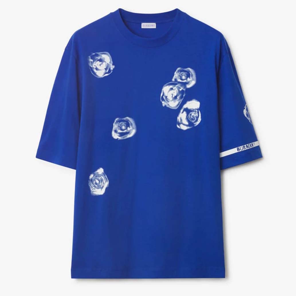 FLOWER PRINTED DROP SHOULDER TEES