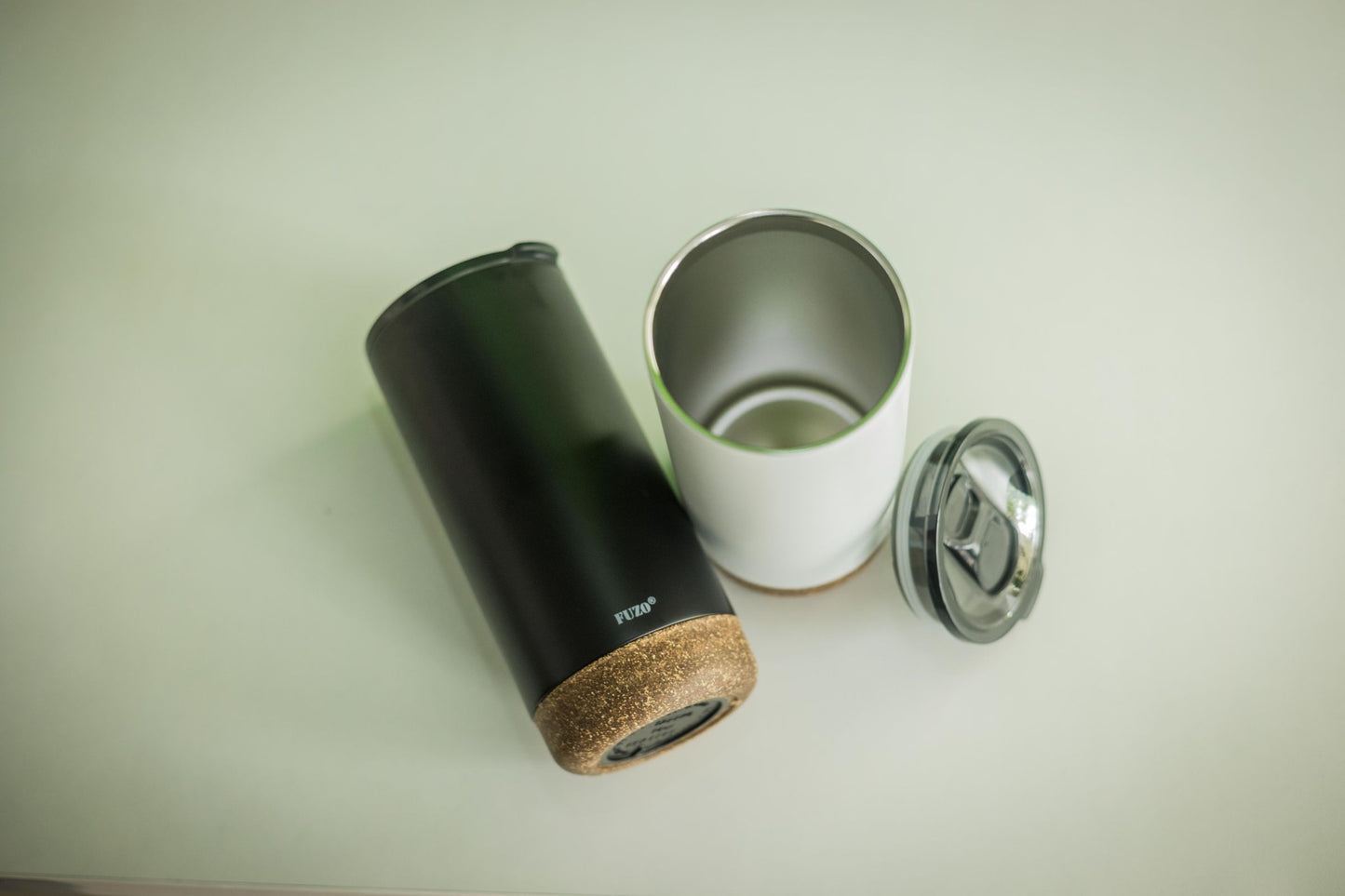 Double Wall Stainless Steel Mug with Cork Base (Black)