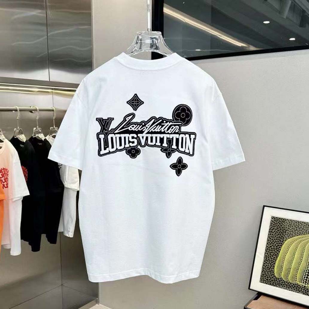 EMBROIDERED DROP SHOULDER TEES(WHITE)