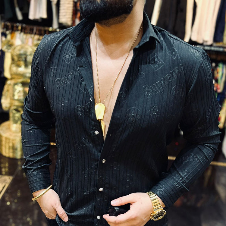 Luxury Pattern Full Sleeves Shirt for Men