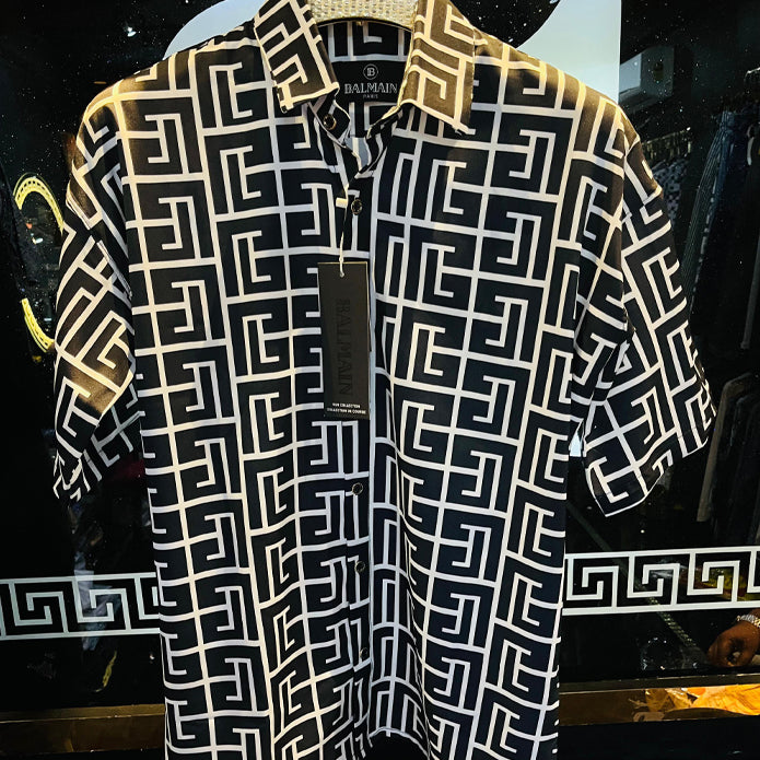PRINTED DROP SHOULDER CUBAN COLLAR SHIRTS