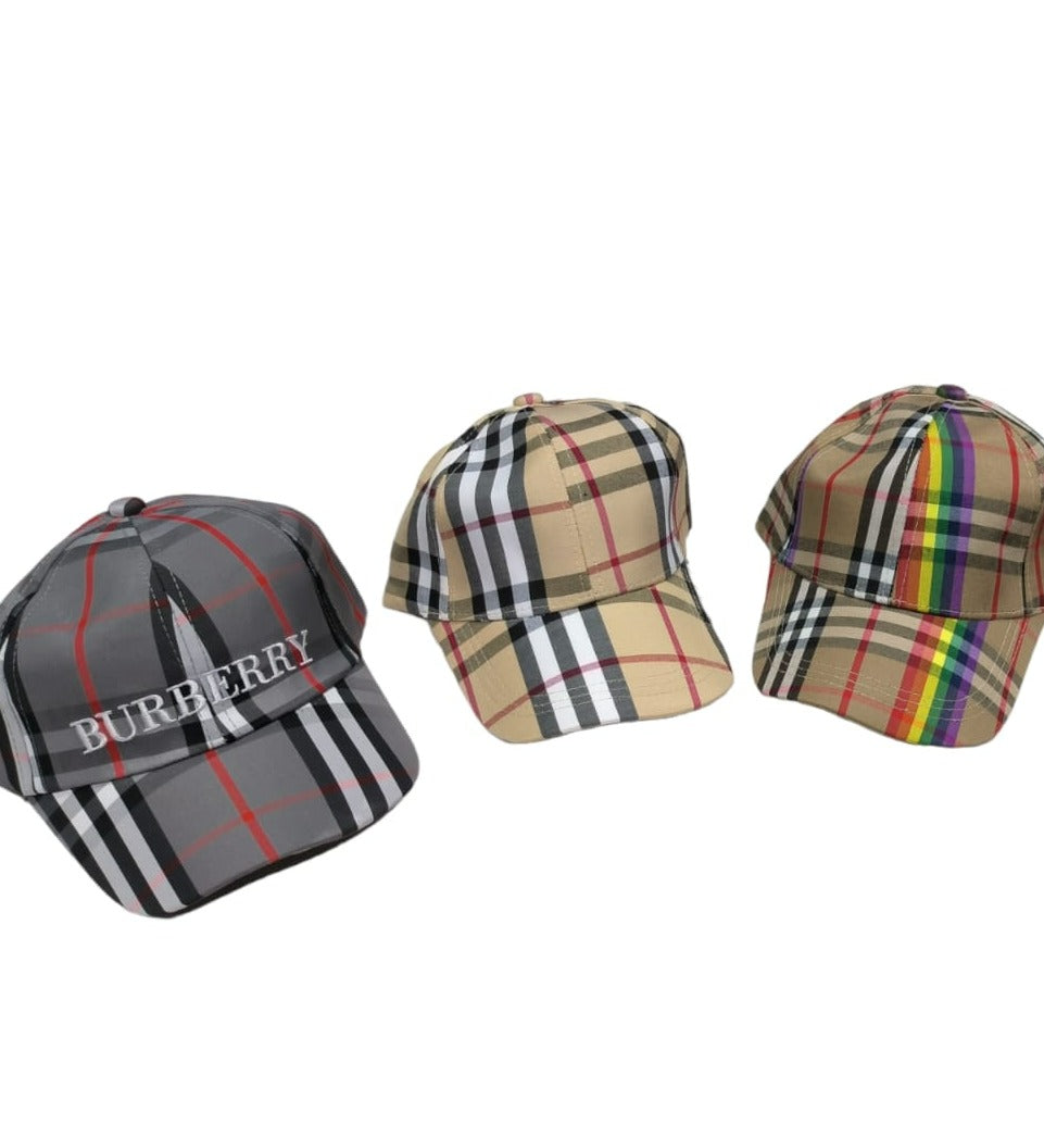 Luxury Checkered Style Regular Unisex Cap With Adjustable Buckle