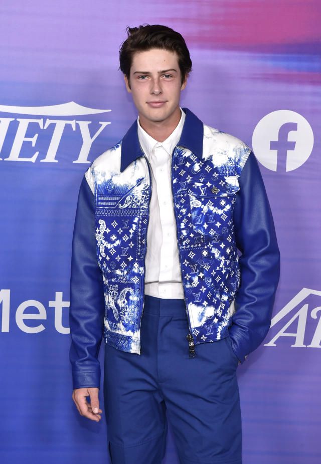 Blue Monogram Bandana Canvas Leather Jacket