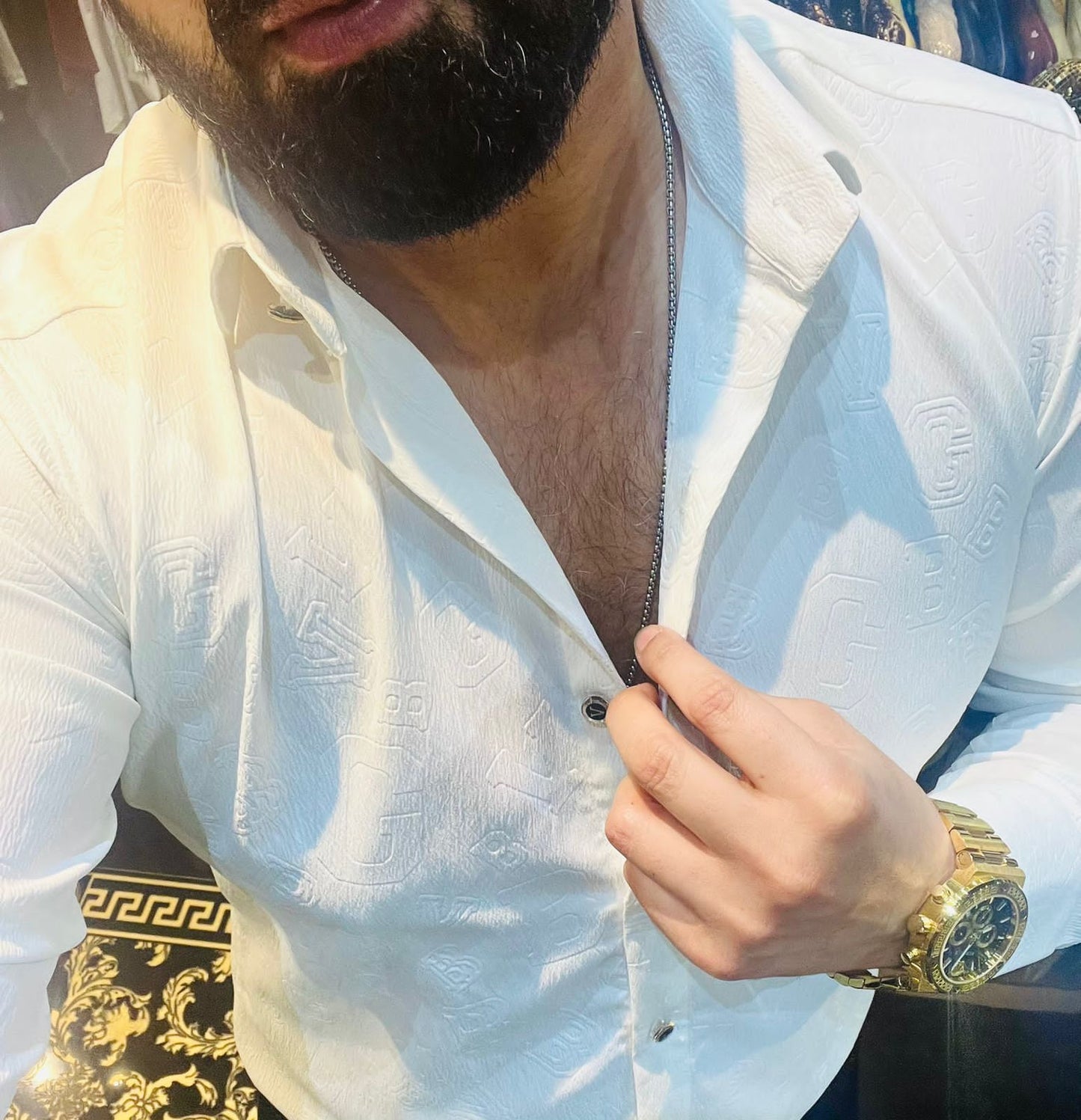 High End Premium Embosed Full Sleeves Shirt for Men