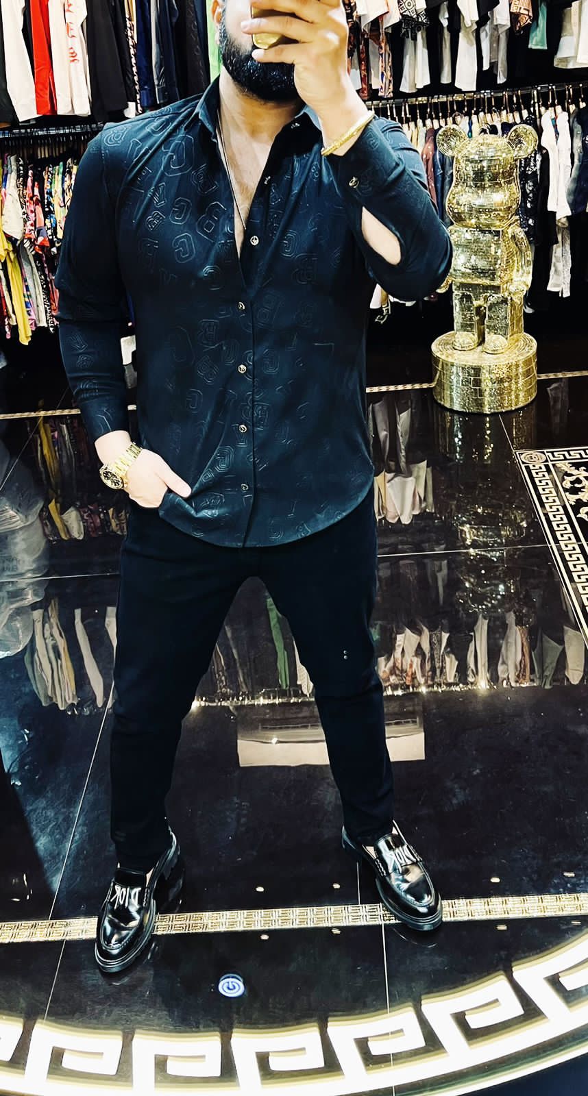 High End Premium Embosed Full Sleeves Shirt for Men