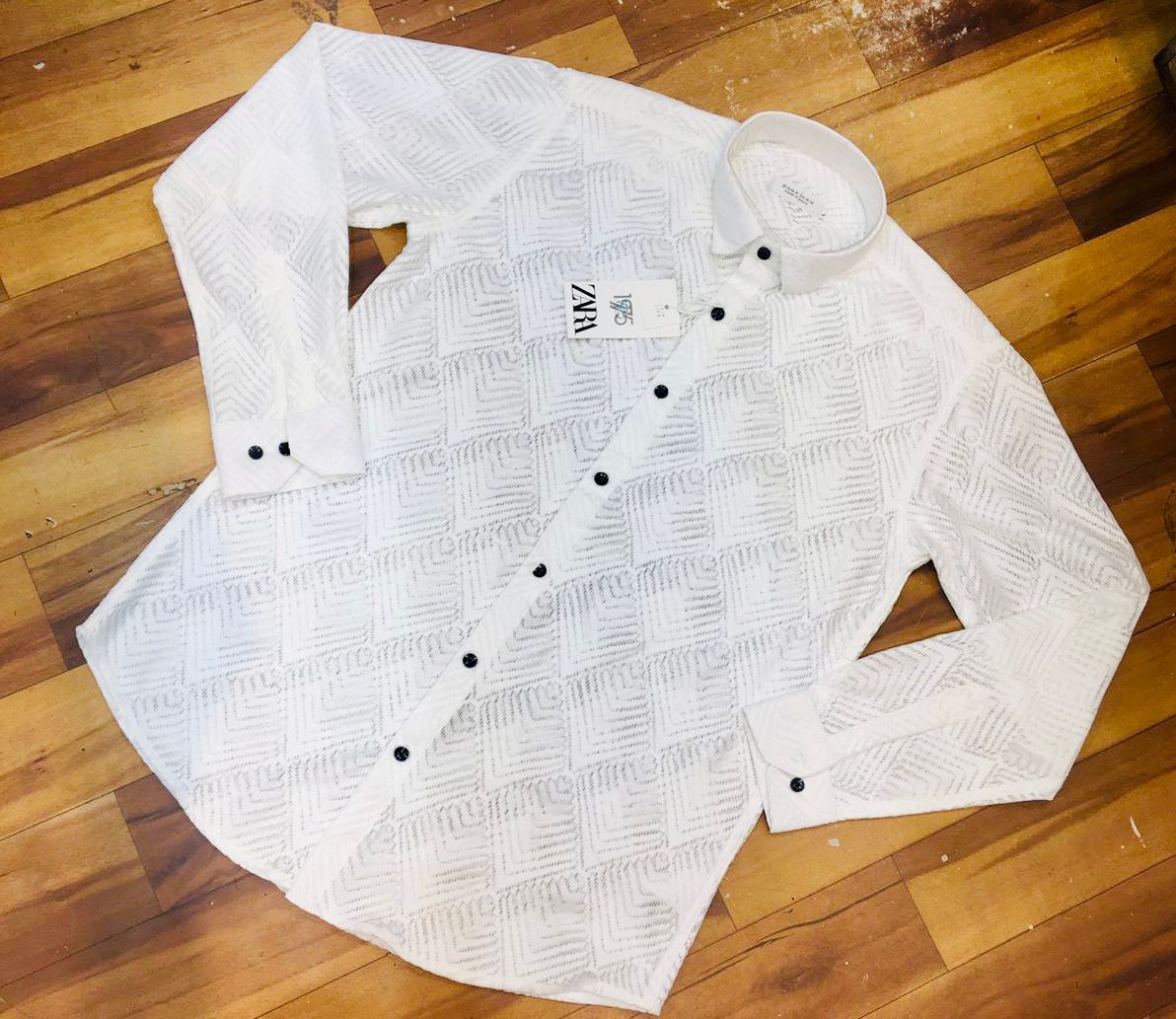 Luxury Crochet Full Sleeves Shirt for Men