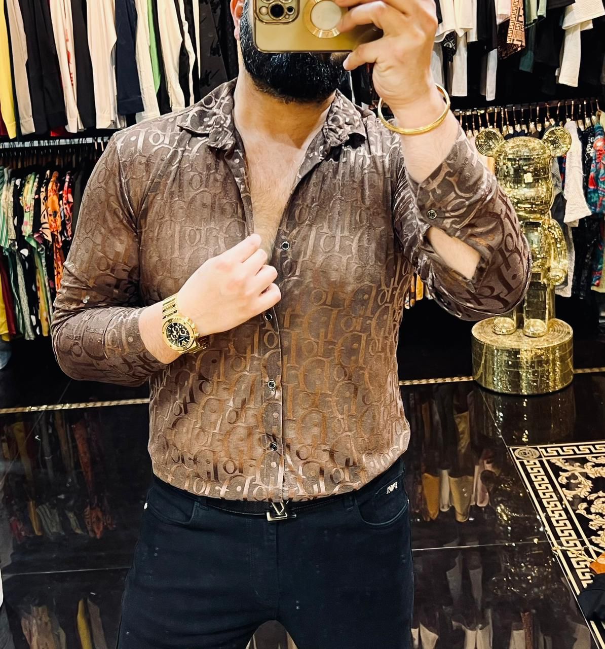 Transparent Luxury High End Quality Full Sleeves Shirt for Men