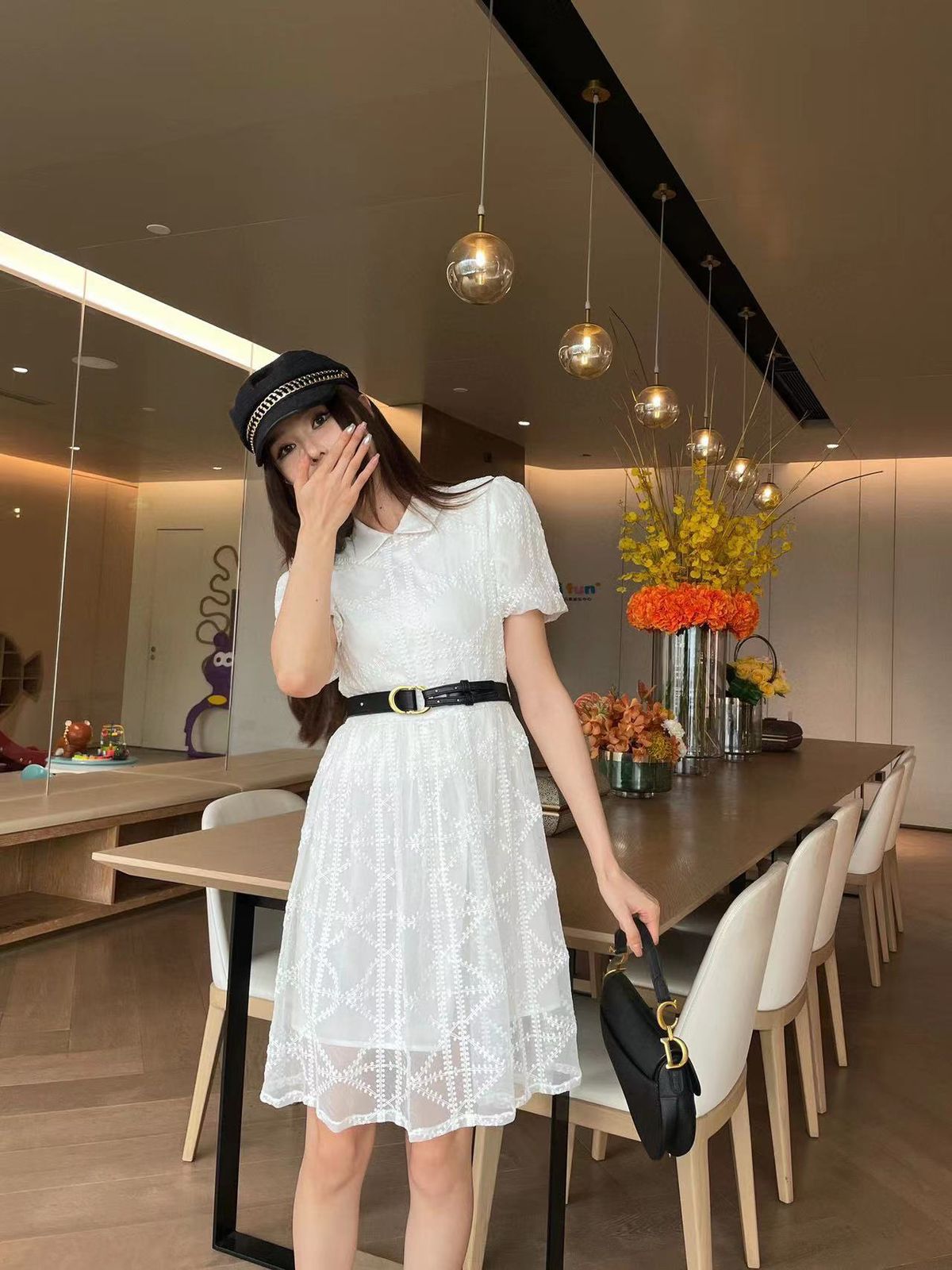 PREMIUM HIGH END QUALITY PARTY DRESS WITH BELT