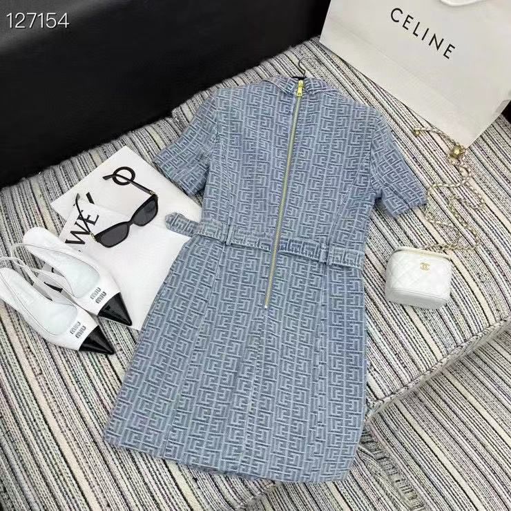 PREMIUM DENIM DRESS FOR WOMEN WITH BELT