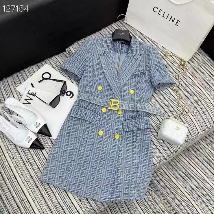 PREMIUM DENIM DRESS FOR WOMEN WITH BELT