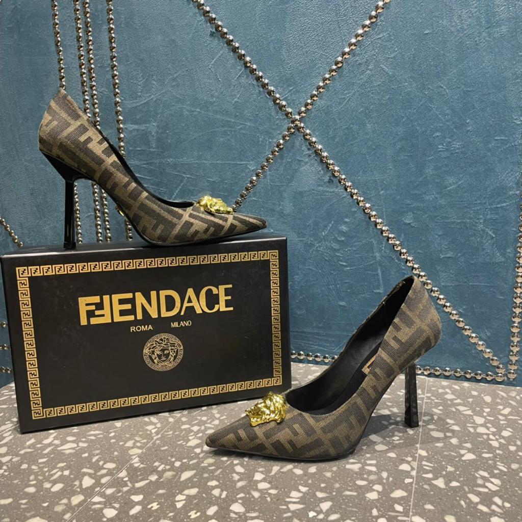 Metallic Buckle Leather Heels Sandals