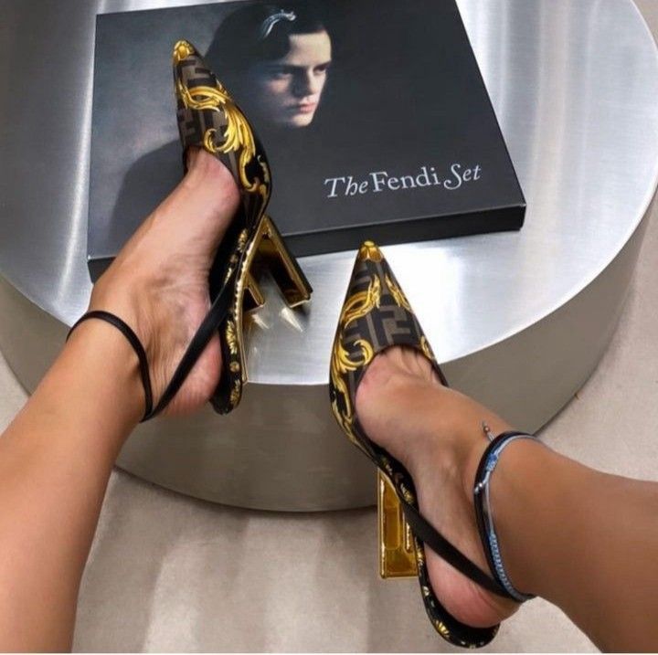 PREMIUM EMBOSSED HEELS IN STOCK FOR WOMEN