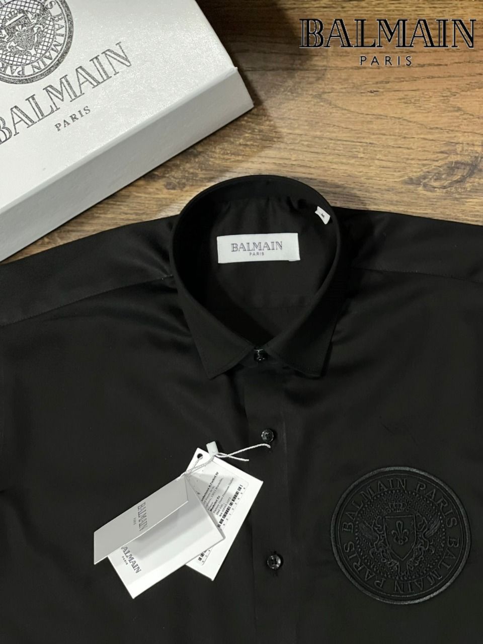 Luxury Embroidered Logo Full Sleeves Shirt for Men