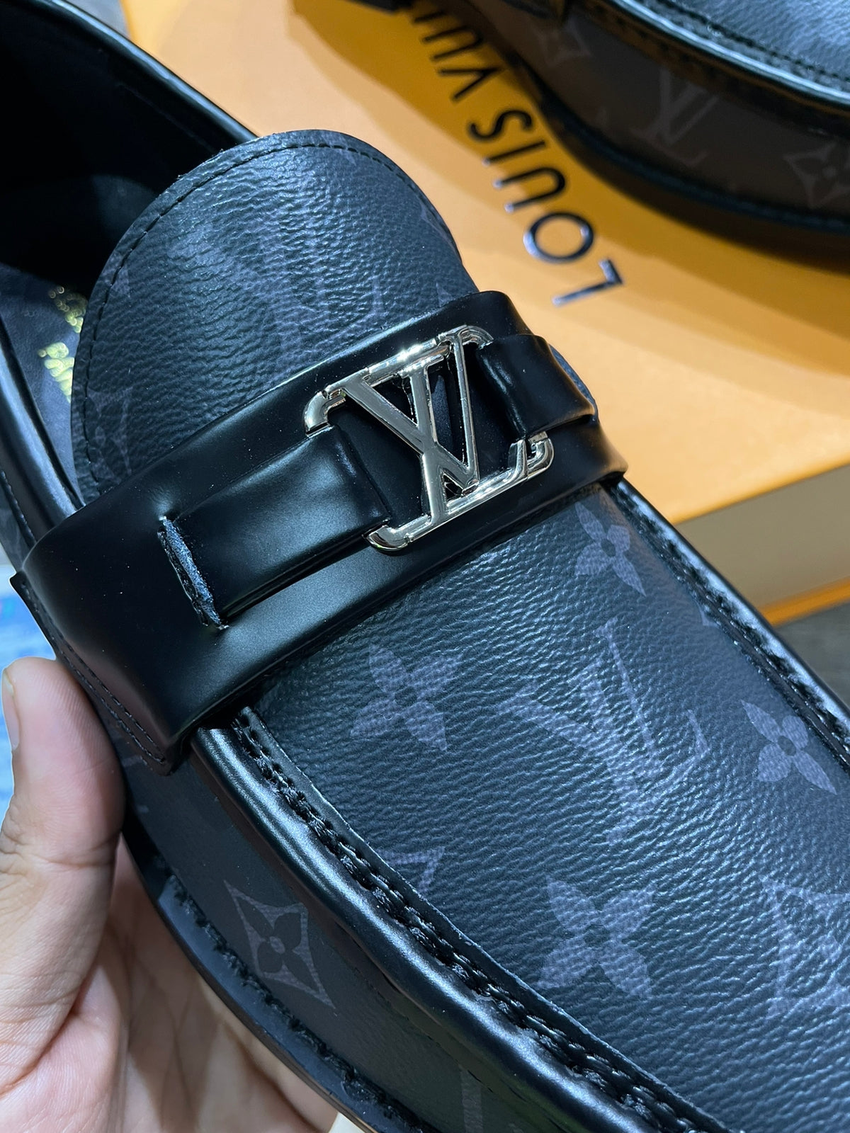 Premium Classic Emblem Logo Loafers For Men (Black)