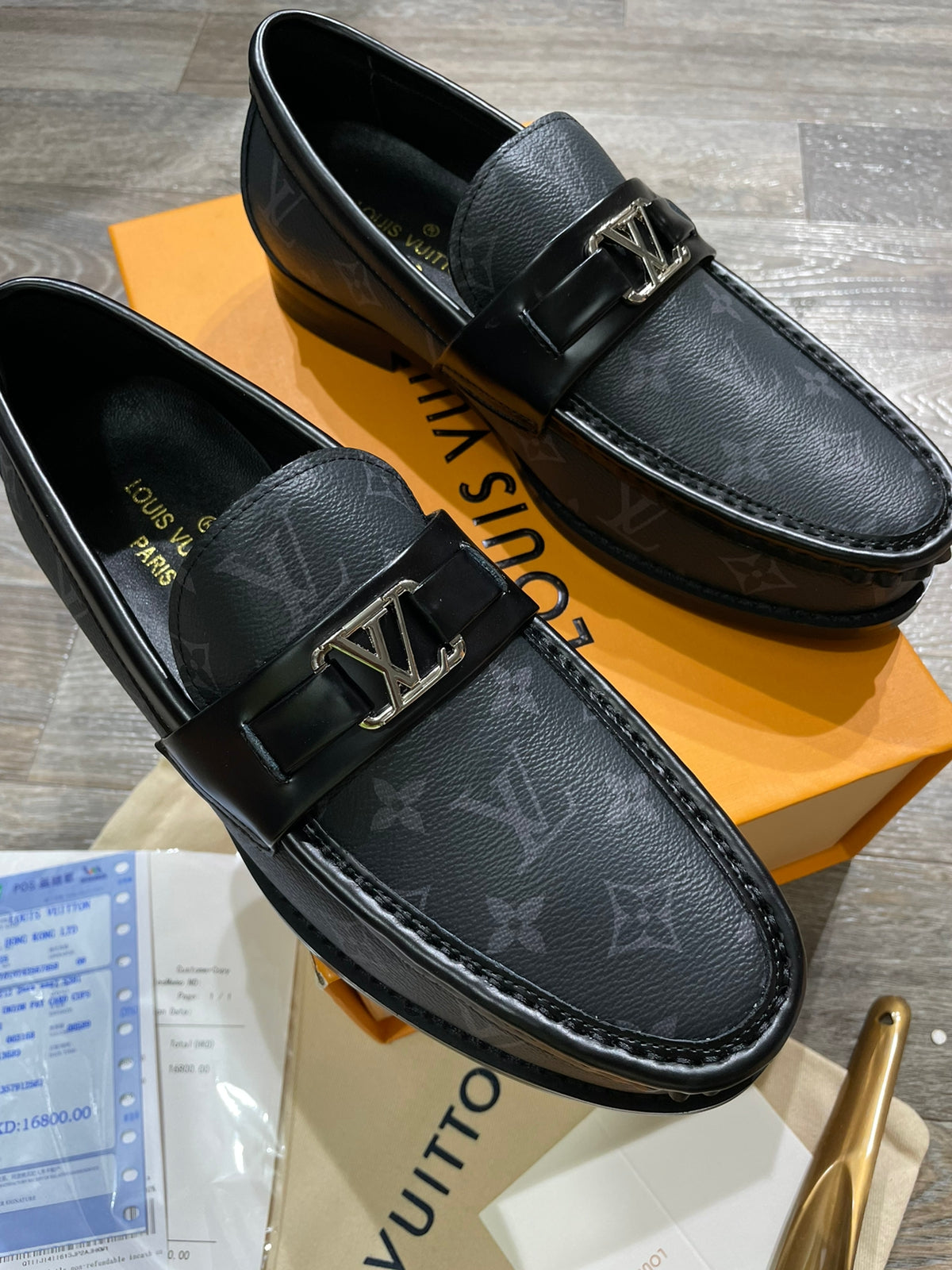 Premium Classic Emblem Logo Loafers For Men (Black)
