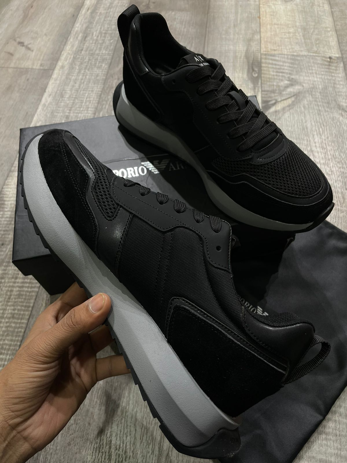 Premium Lace up Logo Sneakers For Men