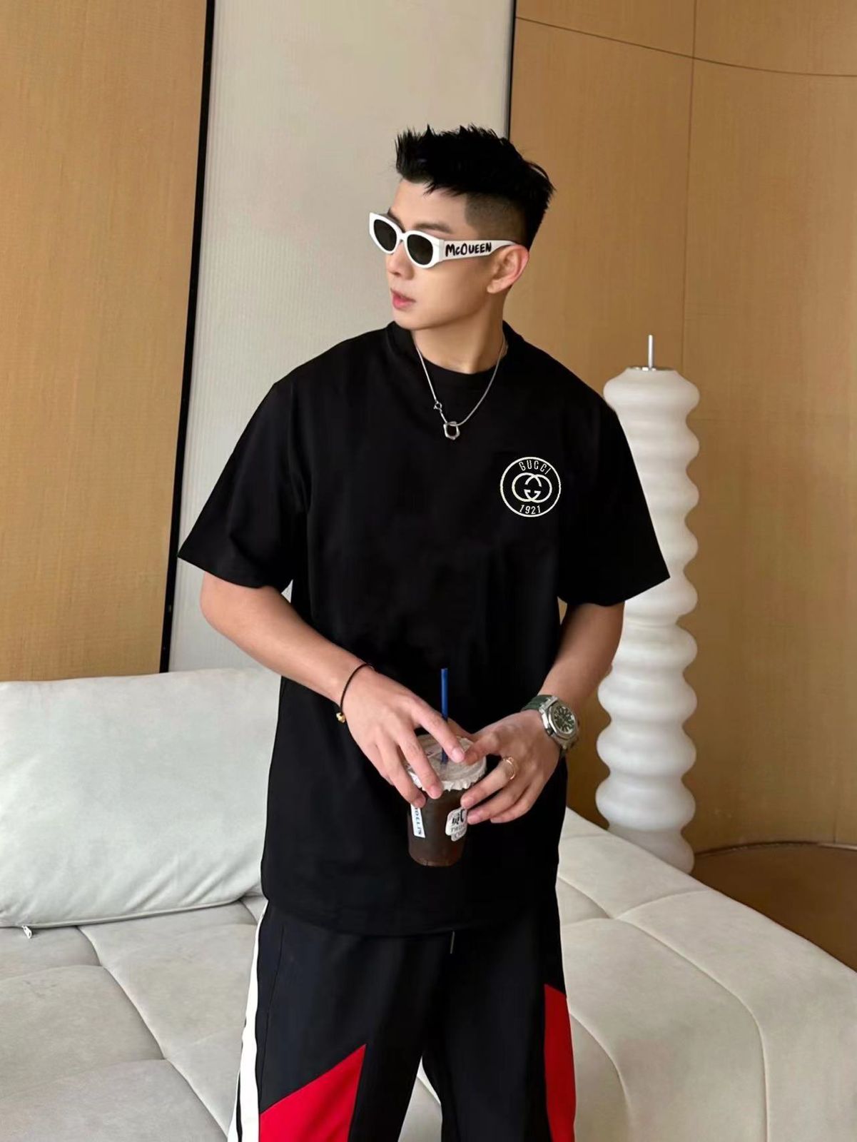PREMIUM DROP SHOULDER TEES FOR MEN (BLACK)