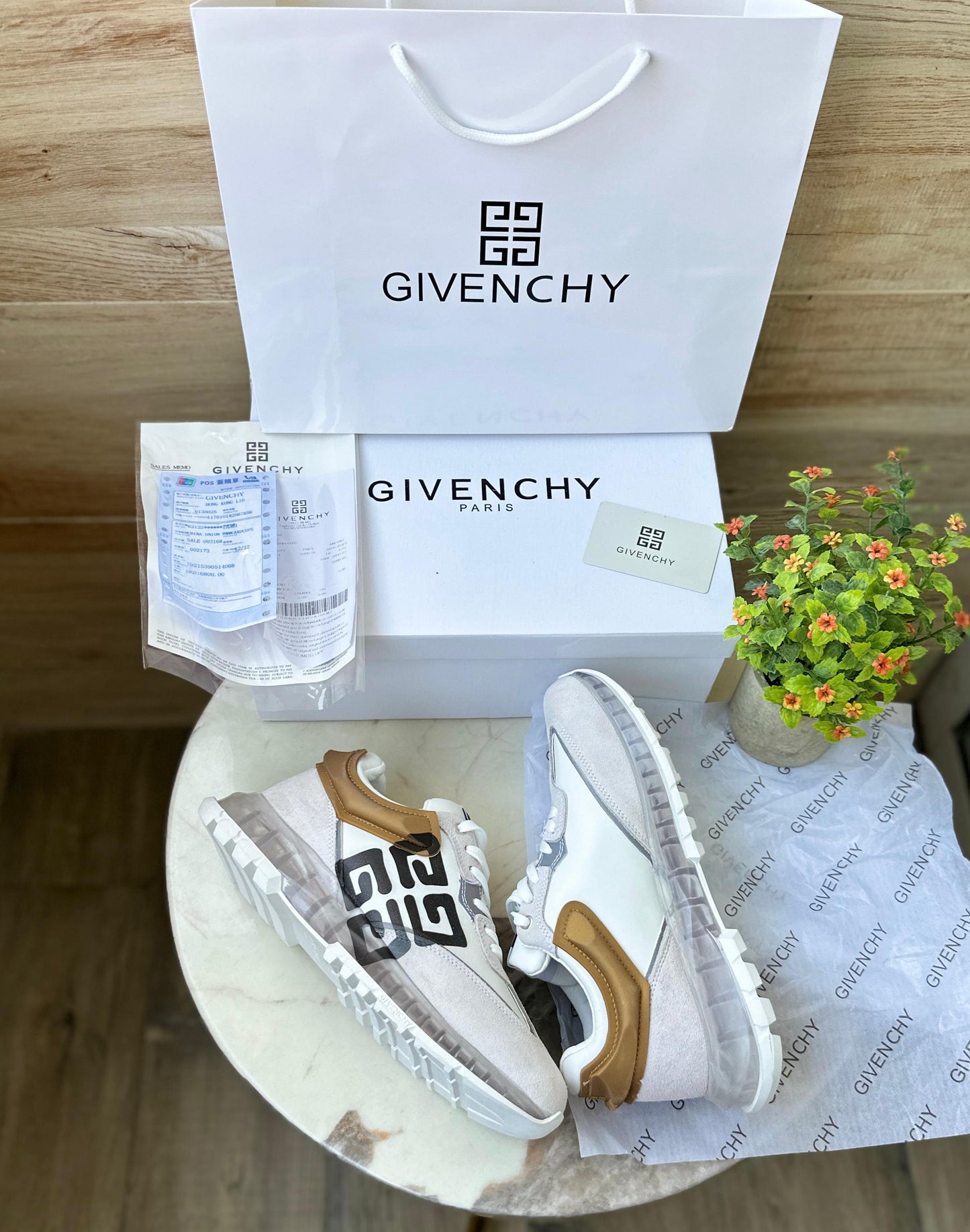 White Lace up Logo Sneakers For Men