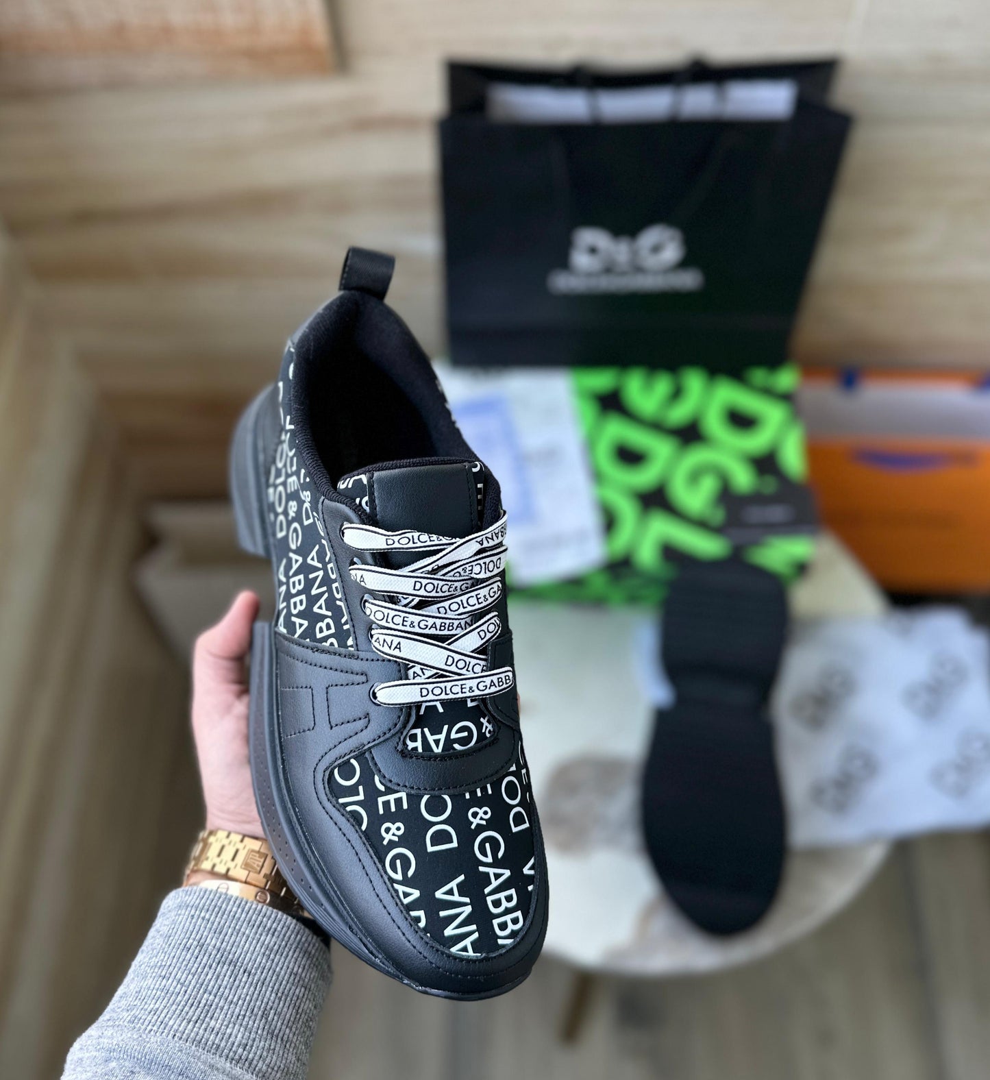 Premium Lace up Logo Sneakers For Men