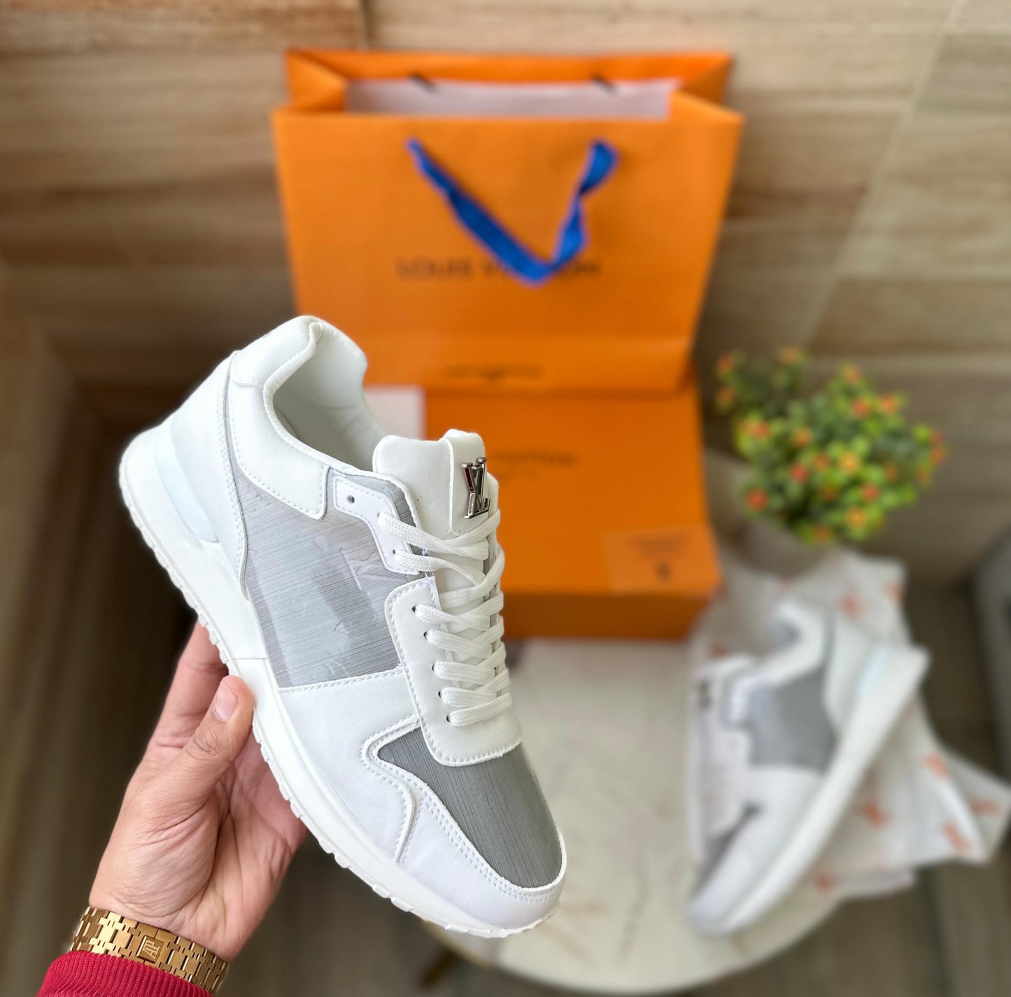 Premium Lace up Logo Sneakers For Men