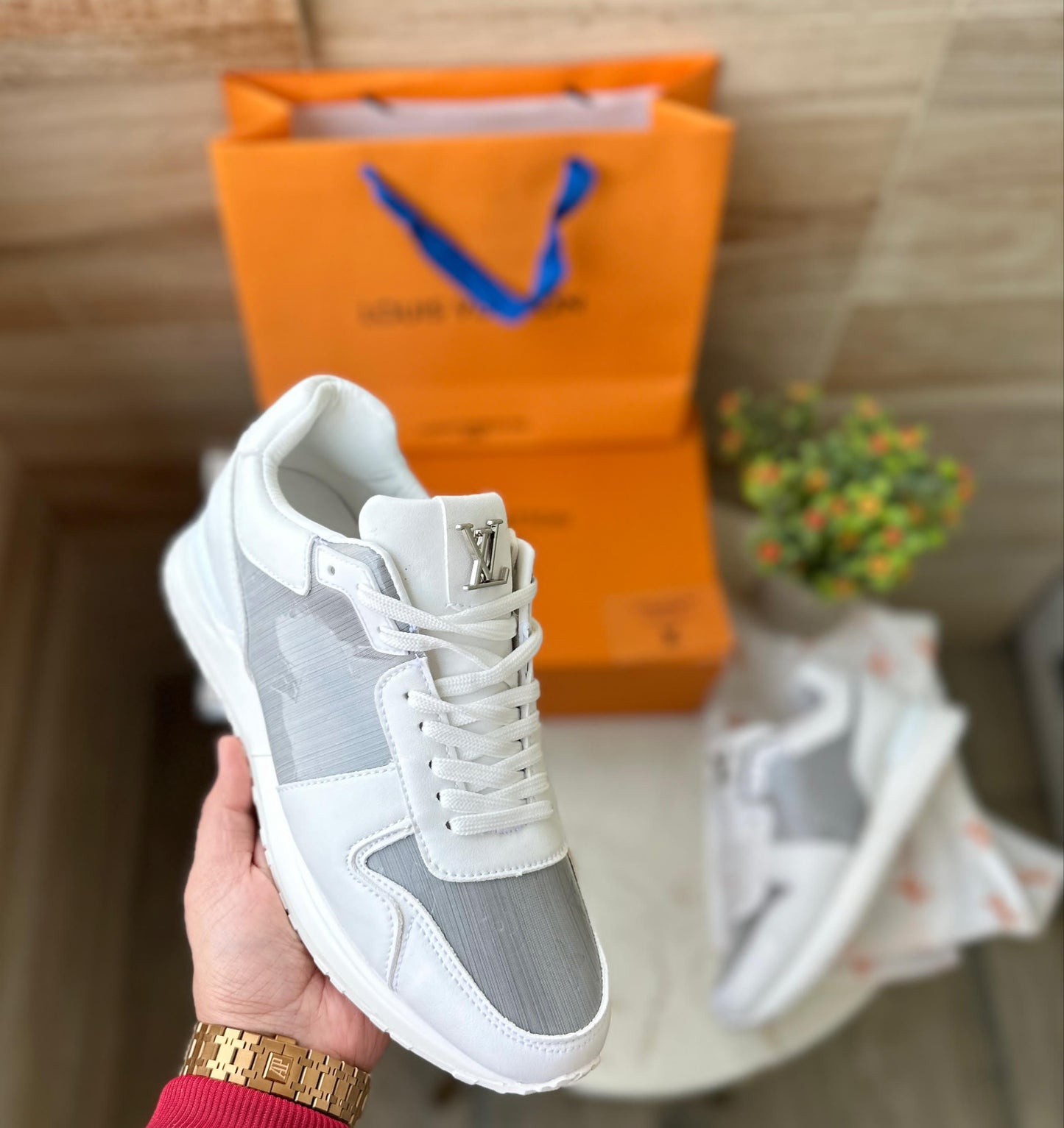 Premium Lace up Logo Sneakers For Men
