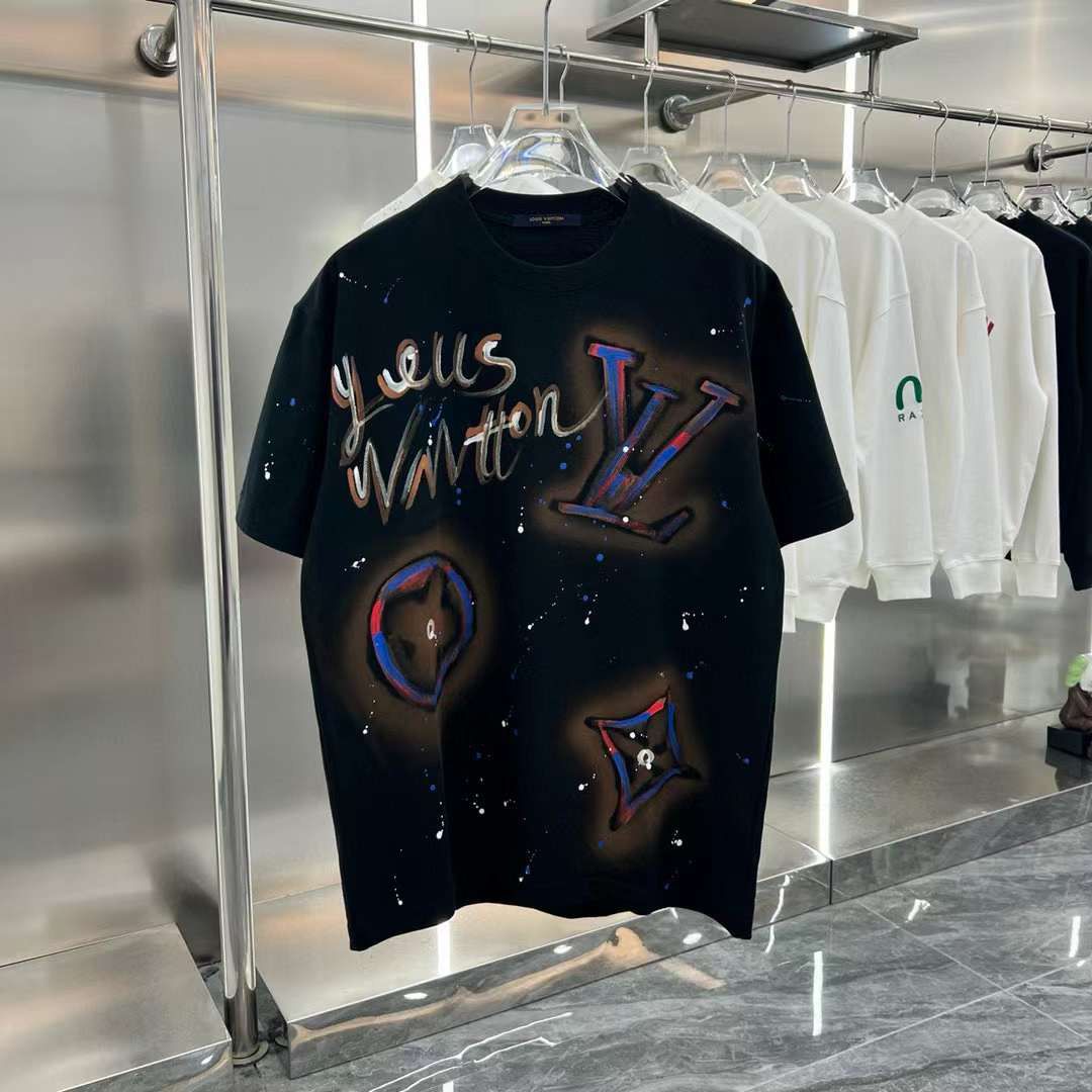 PRINTED DROP SHOULDER ROUND NECK TEES