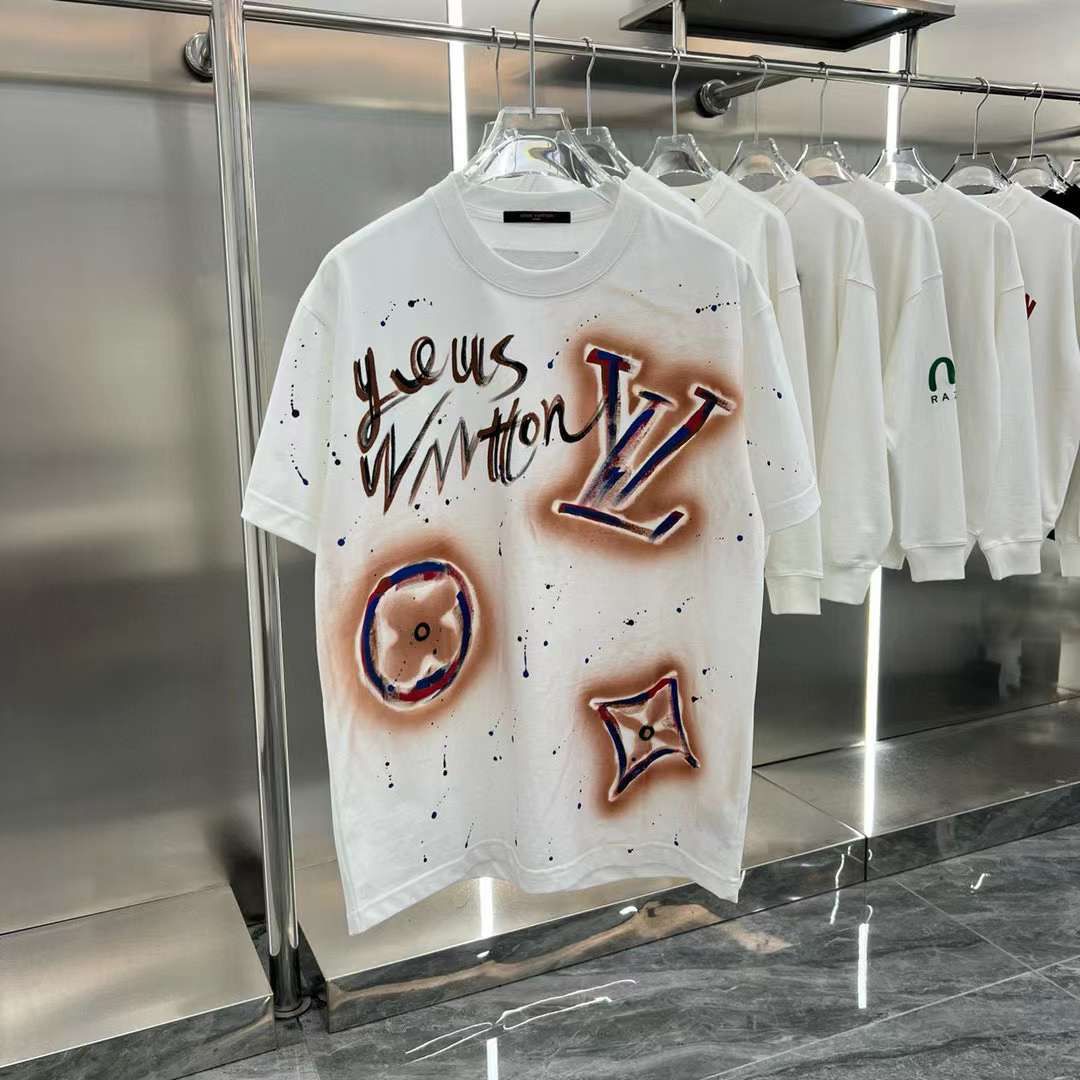 PRINTED DROP SHOULDER ROUND NECK TEES