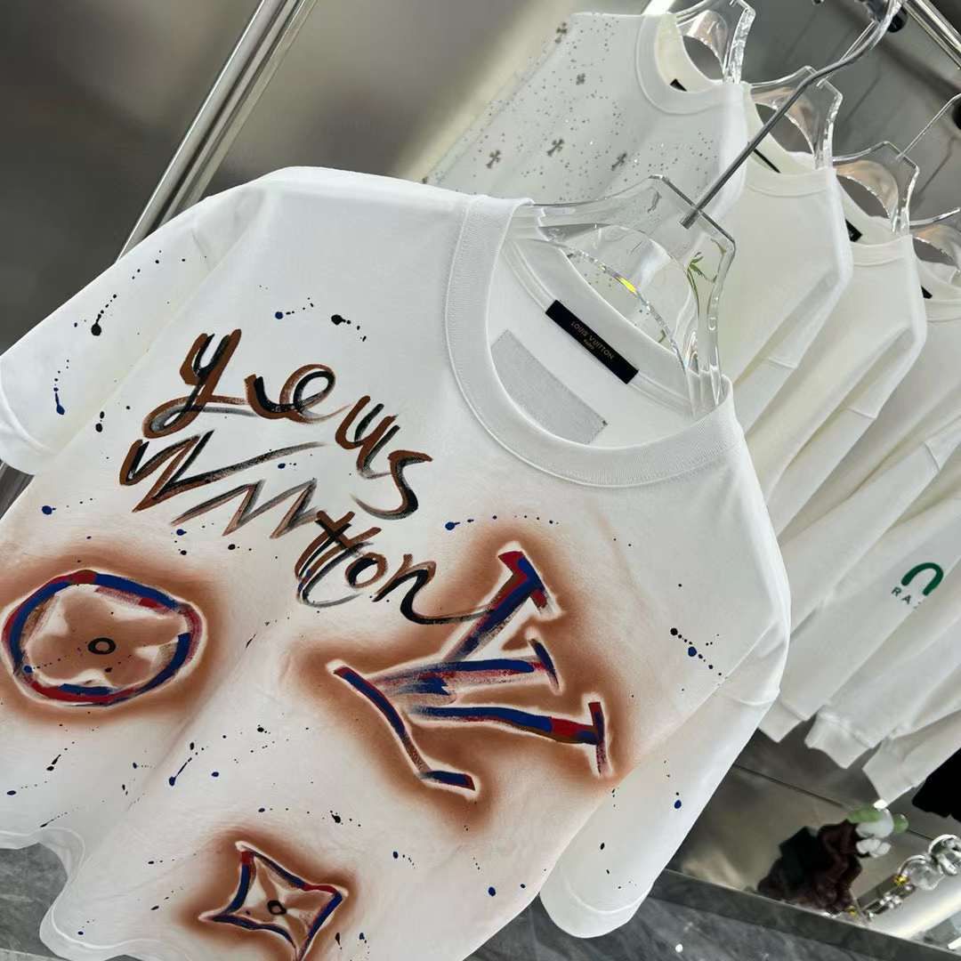 PRINTED DROP SHOULDER ROUND NECK TEES