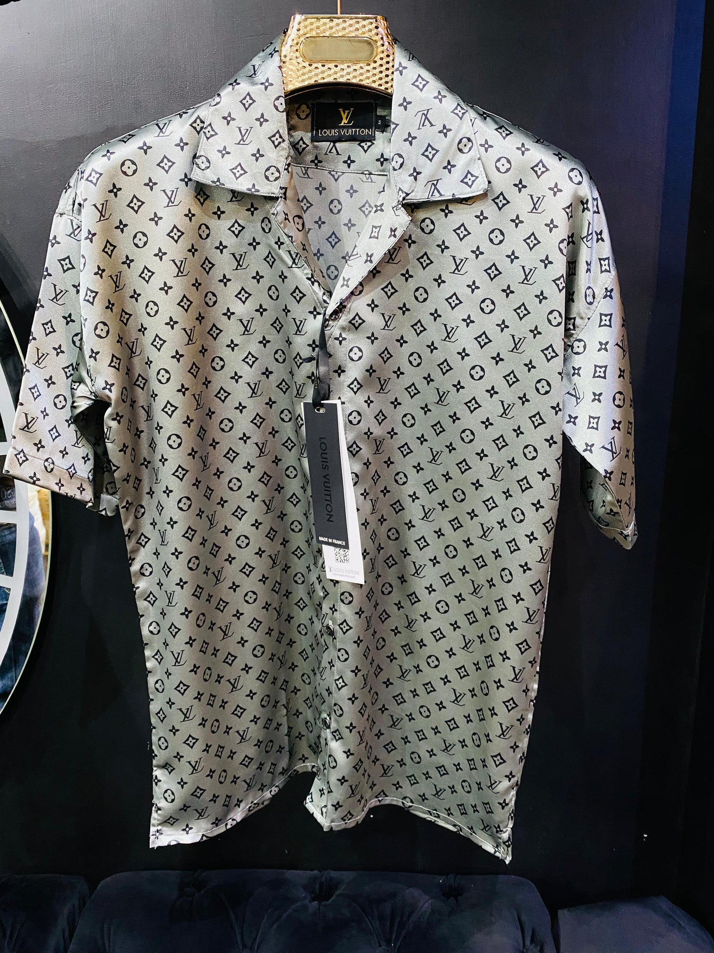 PRINTED LUXURY SATIN FABRIC SHIRT