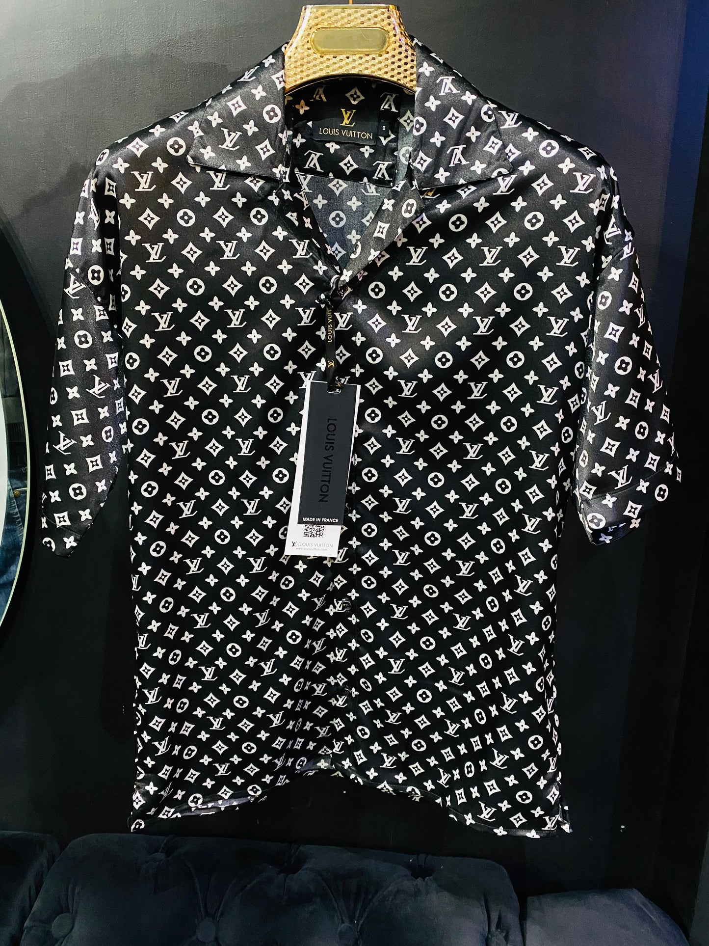PRINTED LUXURY SATIN FABRIC SHIRT