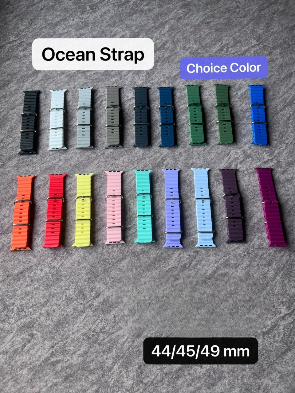 Pure Soft Silicone Wave Sports Watch Strap Compatible with Apple iWatch Smartwatches