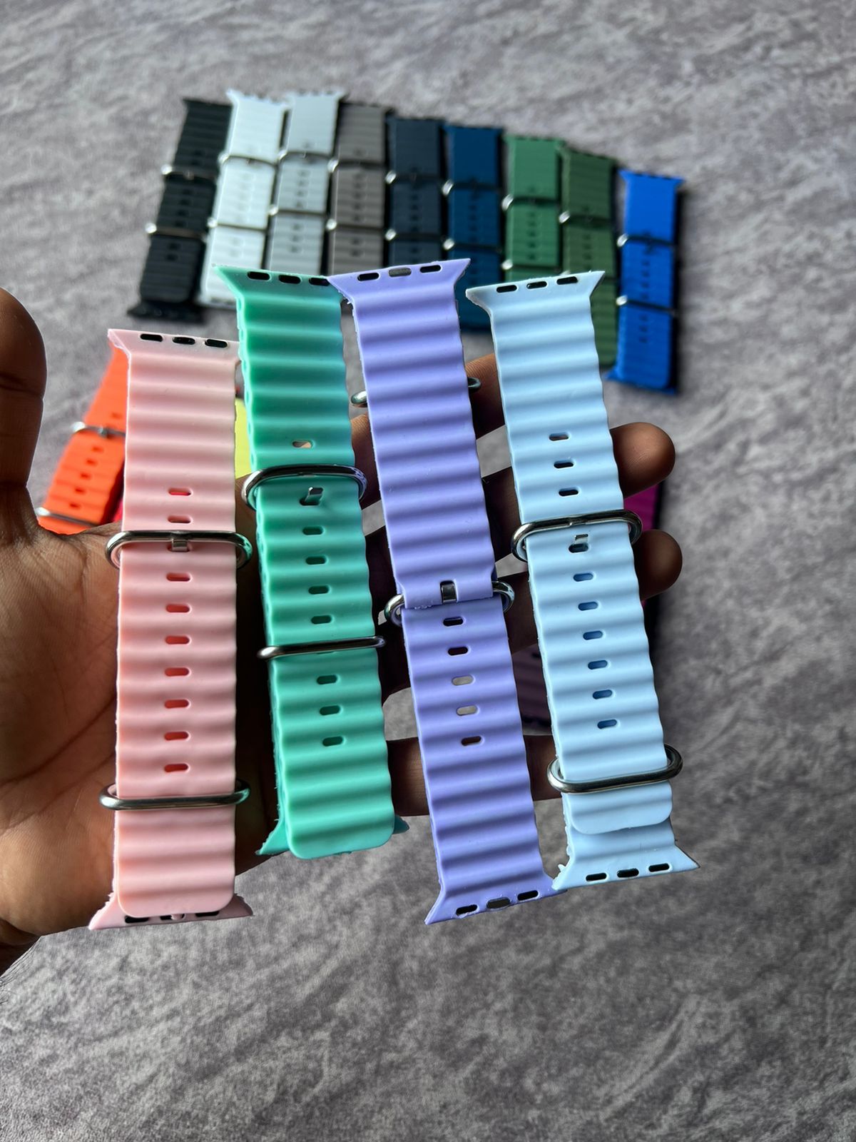 Pure Soft Silicone Wave Sports Watch Strap Compatible with Apple iWatch Smartwatches