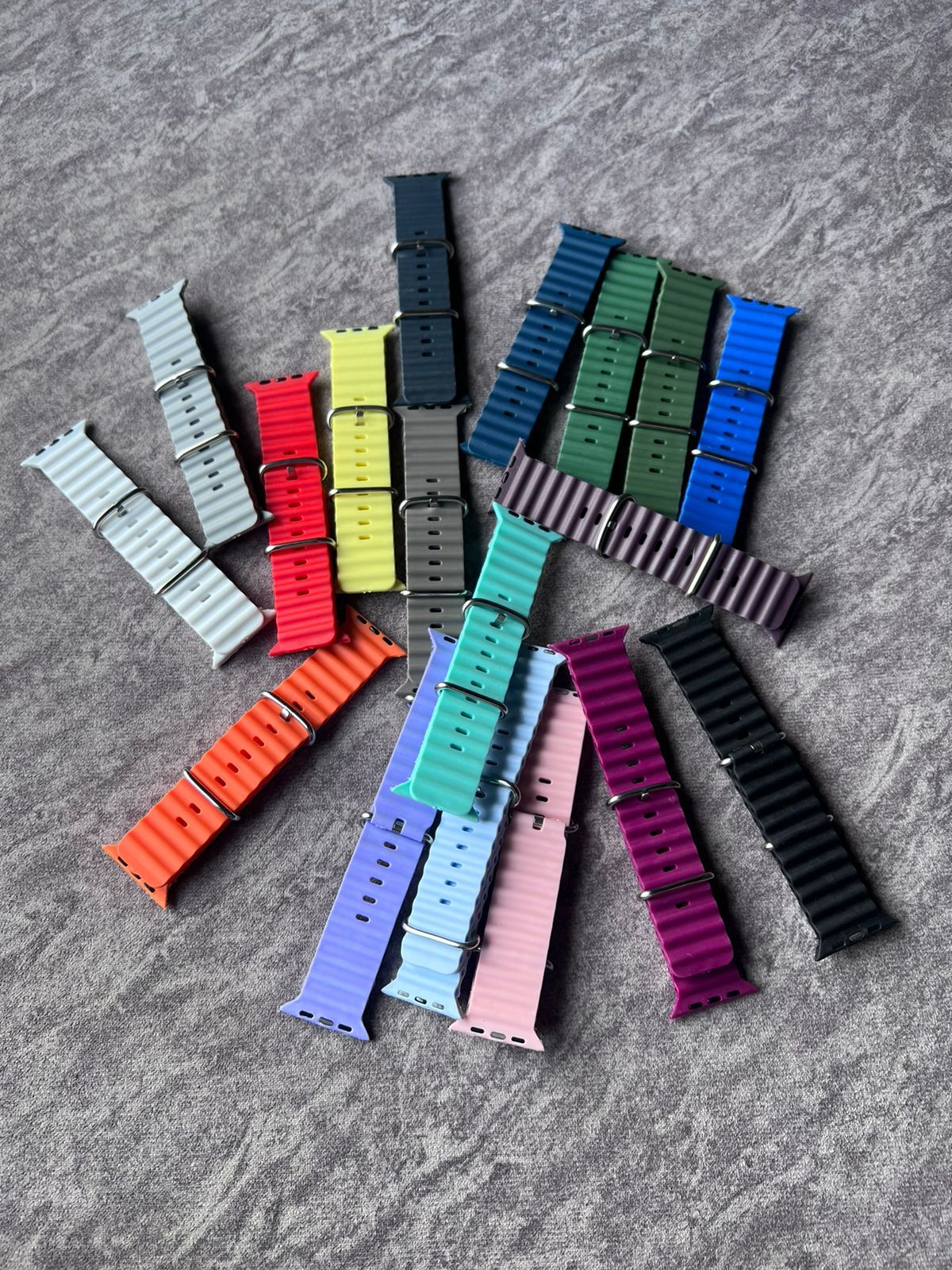Pure Soft Silicone Wave Sports Watch Strap Compatible with Apple iWatch Smartwatches