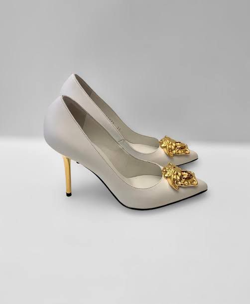 MEDUSA BUCKLE CROCODILE PATTERN HEELS FOR WOMEN